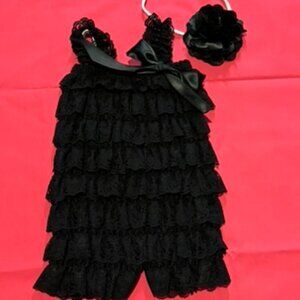 Black Lace Petti Romper